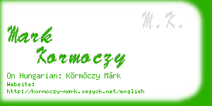 mark kormoczy business card
