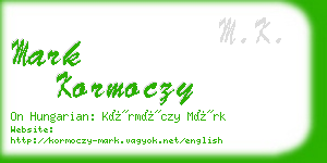 mark kormoczy business card